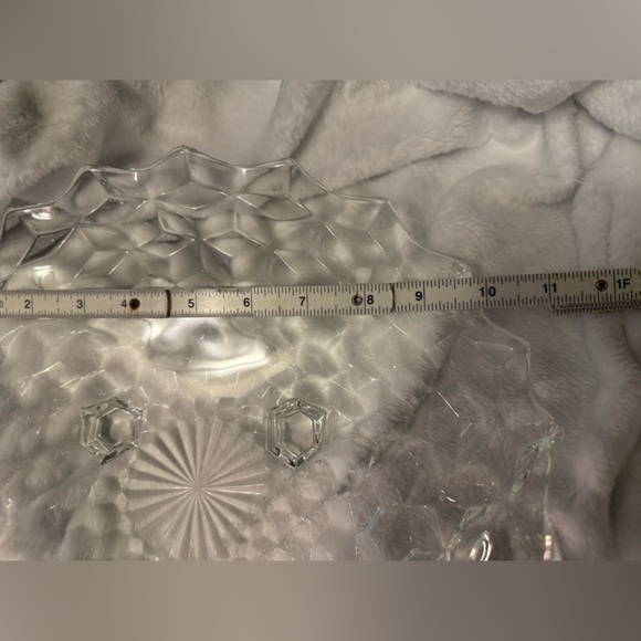 Fostoria American 2056 Clear Tri-corner 3 Footed Serving Fruit Bowl Vintage - Picture 6 of 7